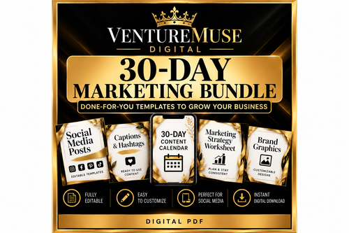 VentureMuse Digital 30-Day Marketing Bundle digital PDF
